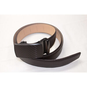 Bulliant Belt Men's Black Slide Ratchet Carbon Fiber Pattern Adjustable 28-49"